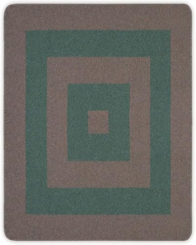 Thick Alpaca Wool Blanket Heavyweight Camping Outdoors Indoors Twin Size Mirage Design (Brown - Green, Twin Size)