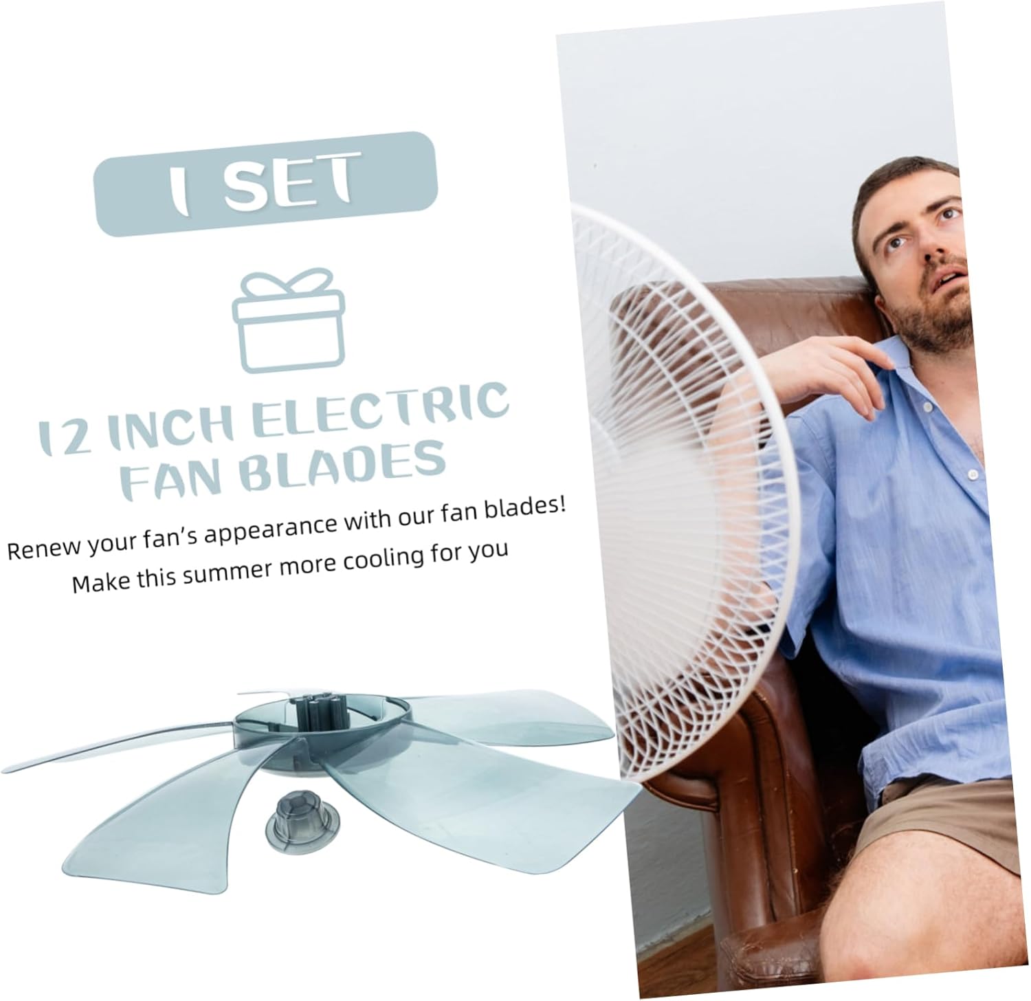 Ciieeo 4sets Replacement Plastic Fan Blades Design for Easy Installation Compatible Standing Pedestal and Other Fans Lightweight Plastic for Renovating