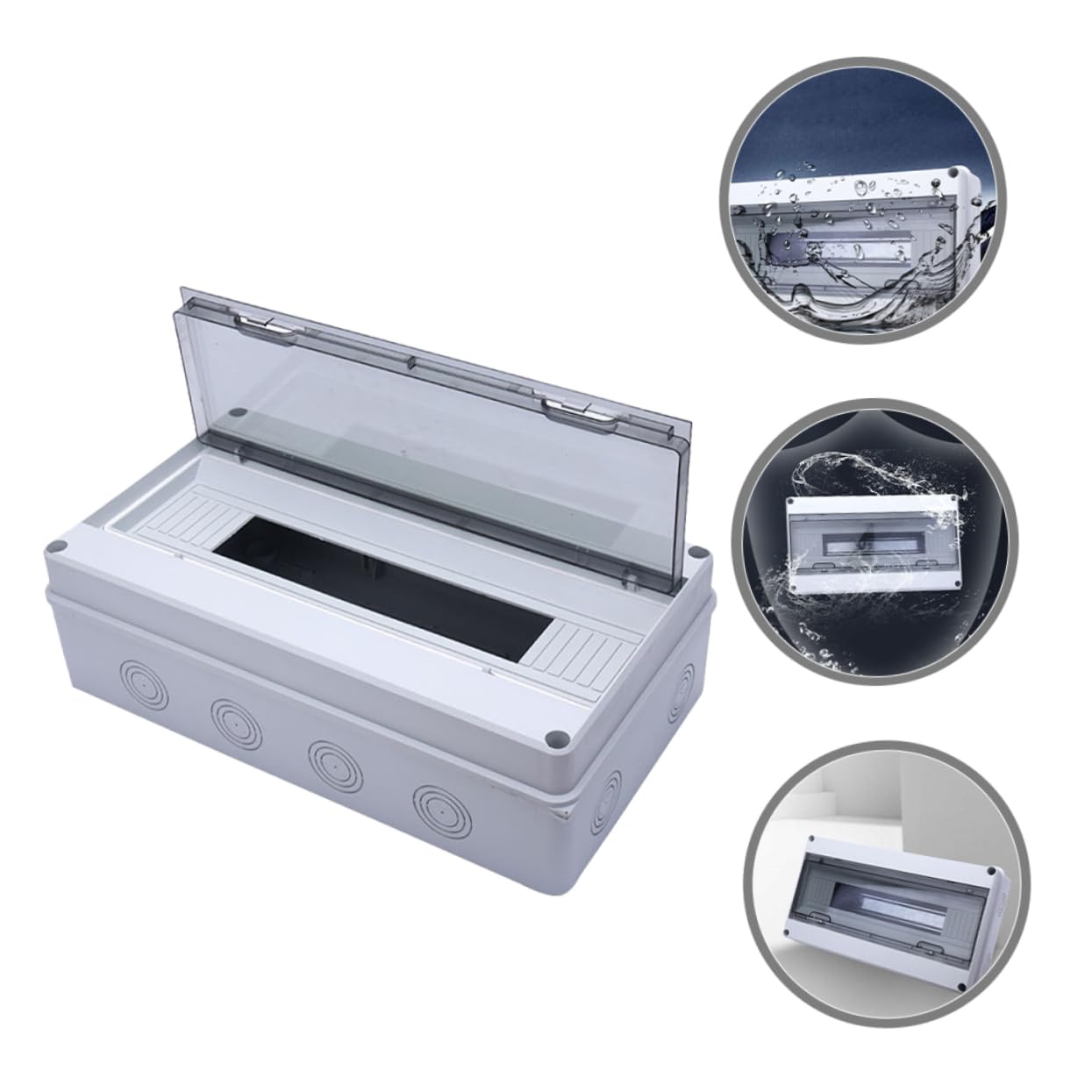 Caja de Distribución Eléctrica Abs Ht-18 de 18 Circuitos Ip65 | Montaje en Superficie, Protección contra Agua y Polvo, Diseño Elegante para Uso Exterior