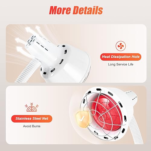 Miniatura 7 de Terapia de luz infrarroja 275 W 50-60 Hz lámpara de calor de luz roja para dolor de cuerpo