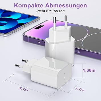 iPhone Ladekabel [MFi-Zertifiziert] 2er Pack iPhone Ladegerät Apple Ladekabel 2M USBC Schnellladegerät auf Lightning Kabel für i Phone 14 13 12 11 Pro Max XS XR X 8 7 6 Plus 5 iPad