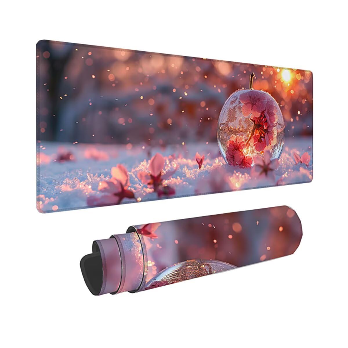 Tappetino per Mouse Gaming XXL 1200x600x3mm – Ufficio Mousepad Grande – Migliora la Velocità e la Precisione Tenuta Stabile Sottomano per Ufficio e Casa Accessori Scrivania – Nevicare Fiore LMDT11028