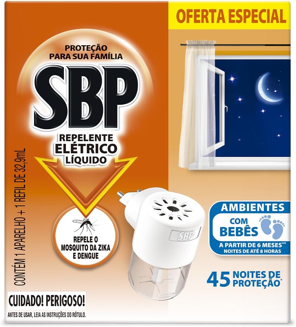 Repelente Elétrico Líquido SBP 45 Noites Novo Aparelho + Refil 😱