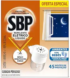 Repelente Elétrico Líquido SBP 45 Noites Aparelho + Refil