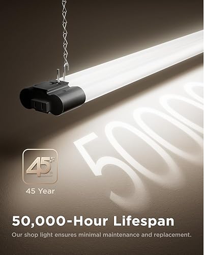 Miniatura 4 de Sunco - Paquete de 12 luces LED para taller de 4 pies, iluminación de garaje enlazable, 4500 LM, 40 W (equivalente a 150 W), luz diurna de 5000 K,