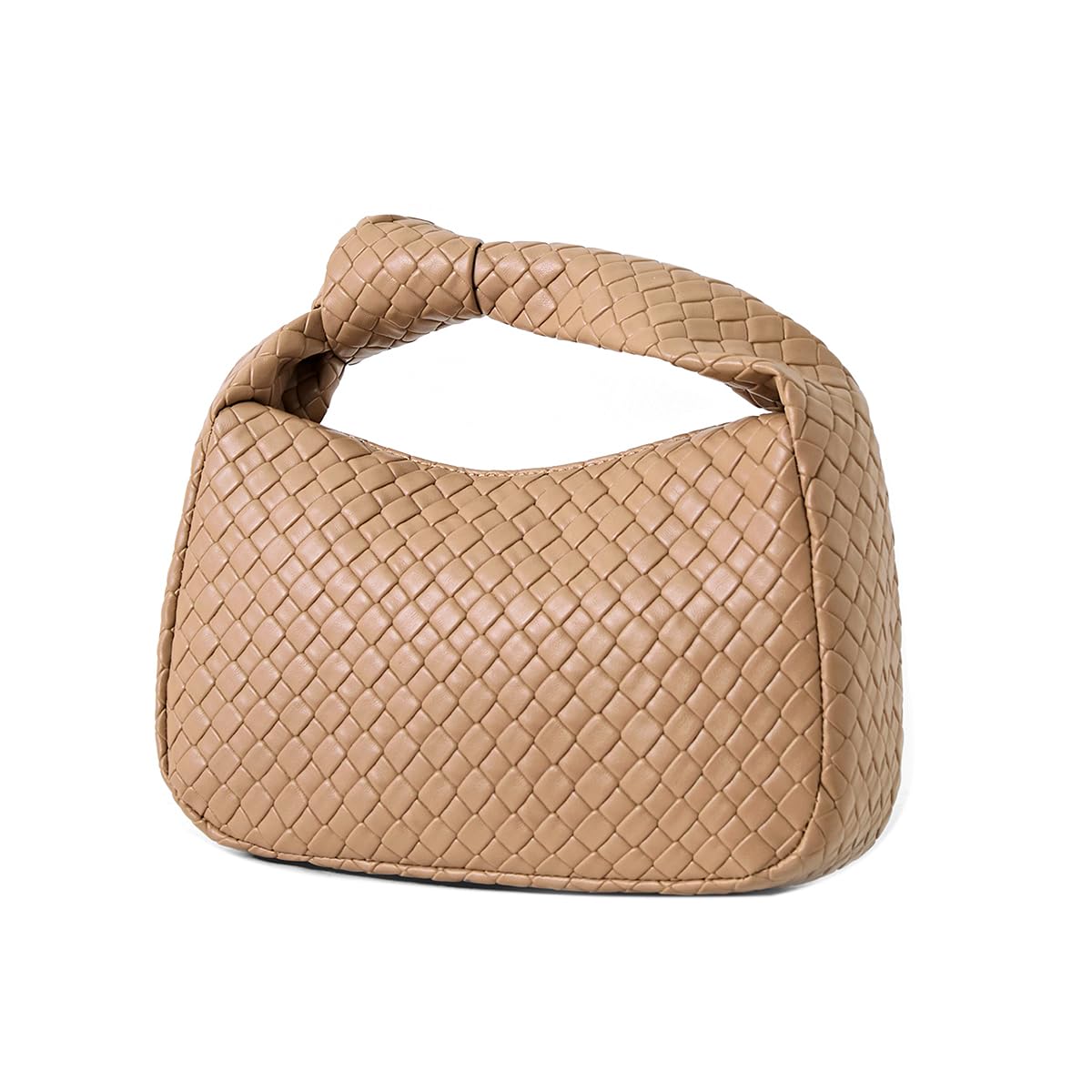 PHILOMENA Women's Hobo Bags Knot Strap Leather Handbags Zipper Dumpling Evening Clutch Purses (Almond)