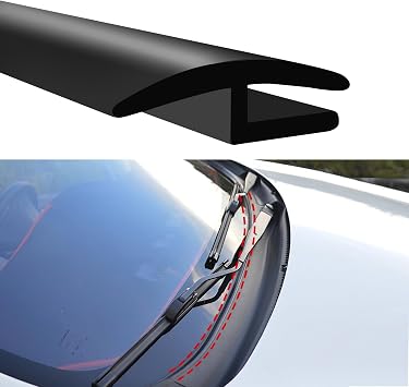 1.7M Windshield Cowl Rubber Seal Strip, Car Weather Stripping Sunroof Seal | No Adhesive Needed & Cuttable Trim,5.6Ft Universal Noise Reduction Weatherstrip Protection for Cars Trucks SUVs