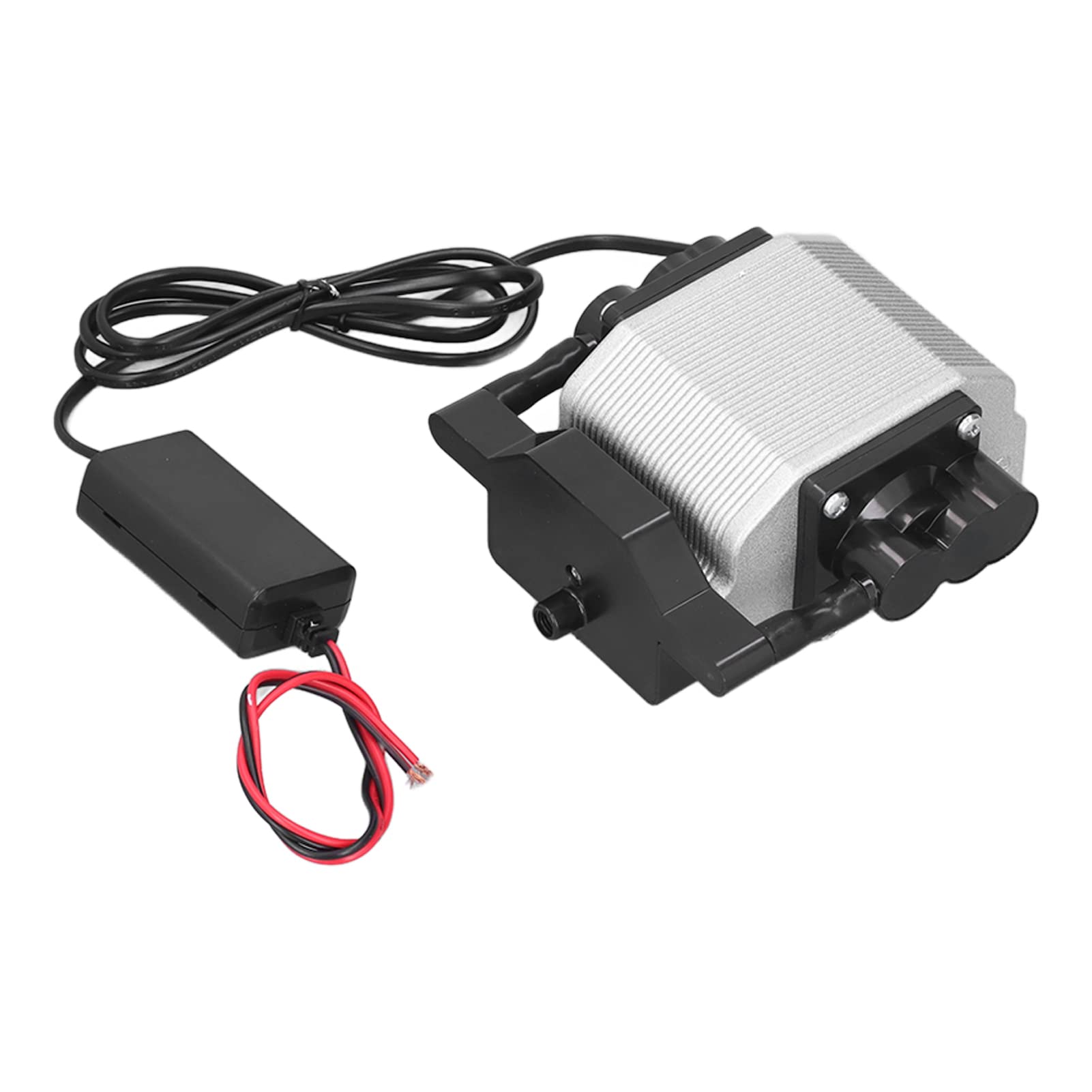 Bomba de Oxígeno para Pecera, Aireador Compacto de 12V, Eficiente Energéticamente para Acuarios Domésticos, Aluminio, 5,1x5,1x3,1 Pulgadas