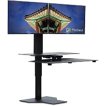 Sit2Stand Standing Desk Converter with Dual Monitor Mount 18 Height Adjustable Sit-Stand Workstation Black