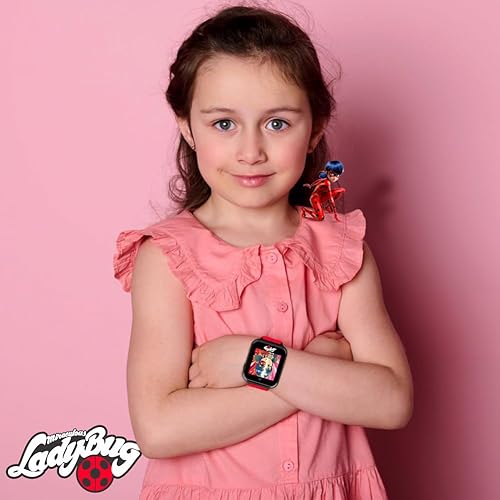 Miniatura 7 de Miraculous Kids - Reloj inteligente interactivo para niños, reloj con pantalla táctil con 10 caras intercambiables, contador de pasos, juegos,