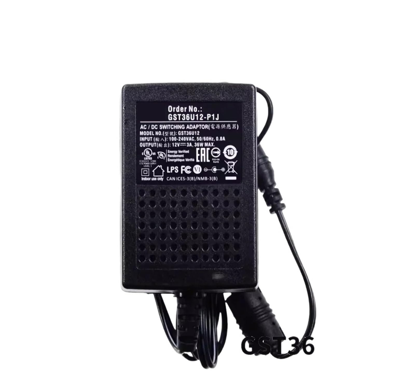 BRODEFUP 36W AC-DC Adaptor GST36U 5V 7.5V 9V 12V 15V 18V 24V 28V 48V -P1J(GST36U24-P1J 24V)