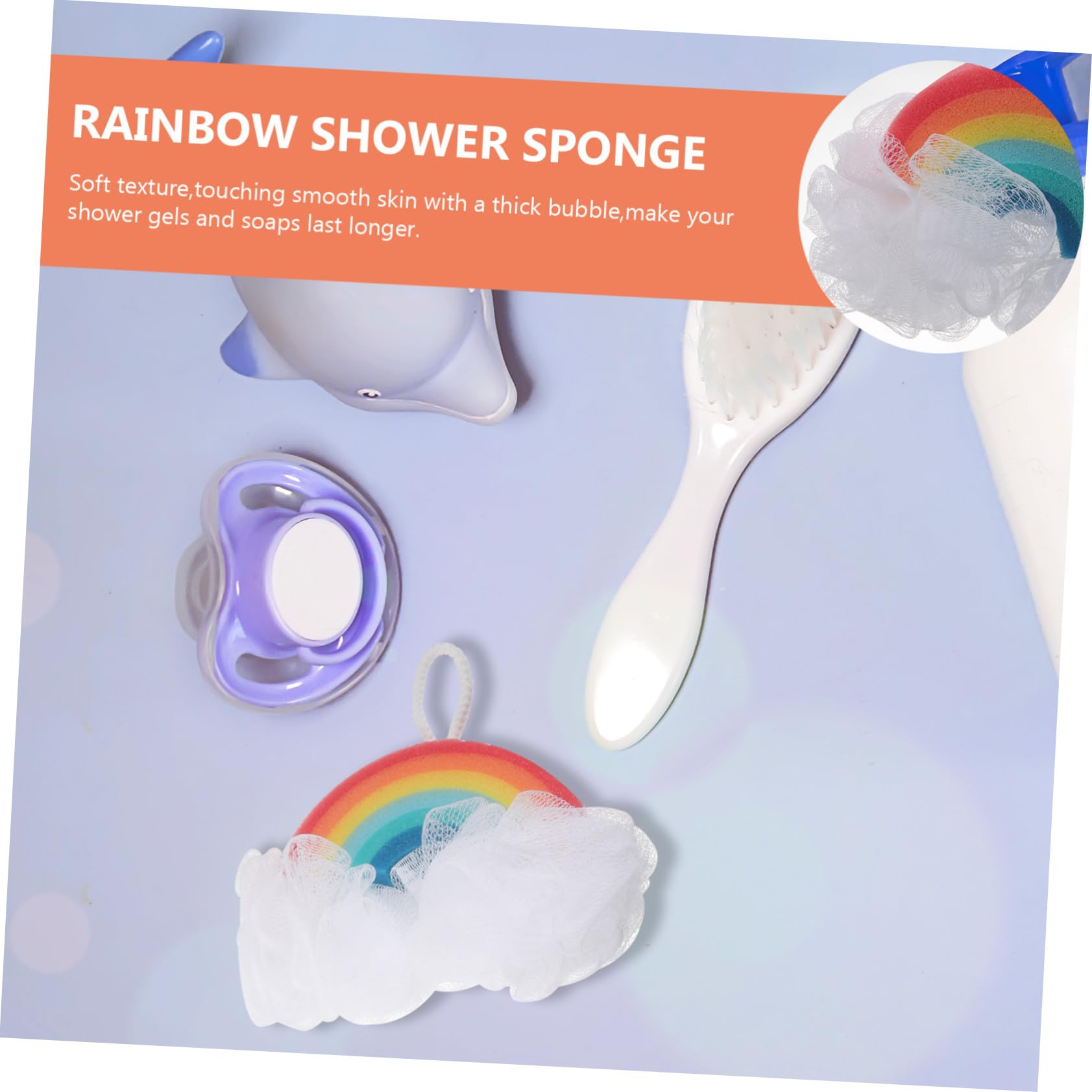 iplusmile Esponjas de Baño para Niños en Forma de Arcoíris 2 Piezas Esponjas Suaves para Ducha y Exfoliación Ideales para Piel Sensible y Uso Diario