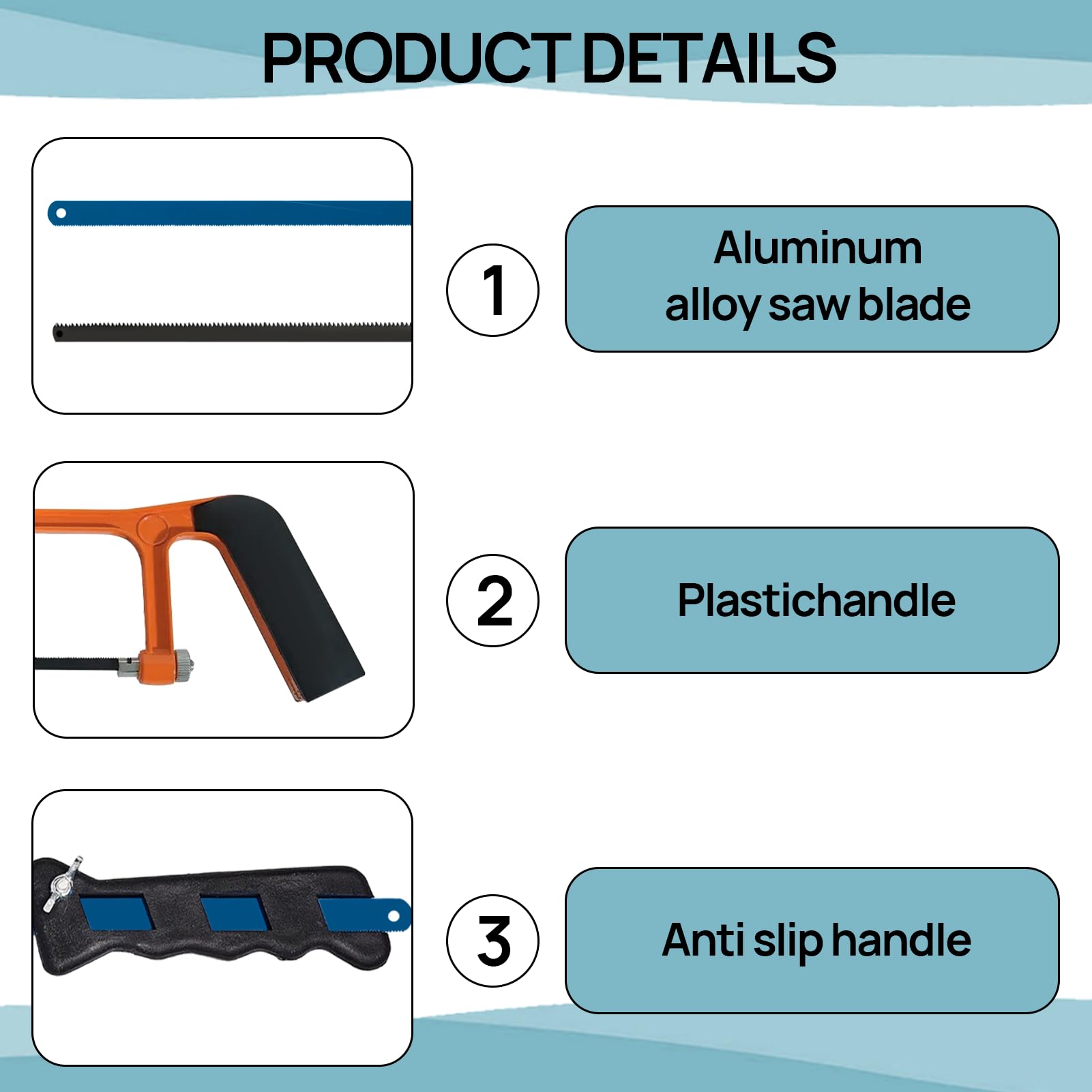 Junior Hacksaw, 2 Pcs Hacksaw for Metal Cutting with 20 Exchangeable Blades, Hack Saw to Cut Metal - Image 3