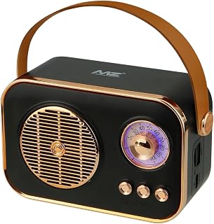 MZ M209 Portable Wireless Speaker with 5W RMS Output, Bluetooth Connectivity, FM Radio, TWS Stereo Pairing, USB & TF Card Playback, Call Function, Compact Carry Handle Design (Black)