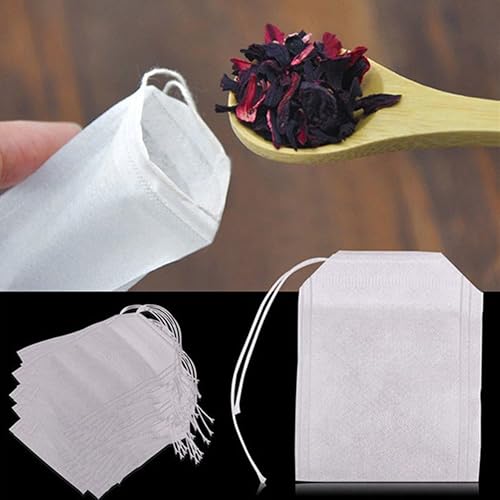 Miniatura 2 de 100 bolsas de filtro de té, telas no tejidas, bolsas de té vacías con sello de cuerda, papel de filtro, bolsas de té sueltas