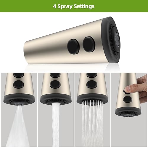 Miniatura 10 de Reemplazo de cabezal de grifo de cocina extraíble, con kit de 9 adaptadores compatible con grifo Moen Delta, cabezal de pulverización de grifo de