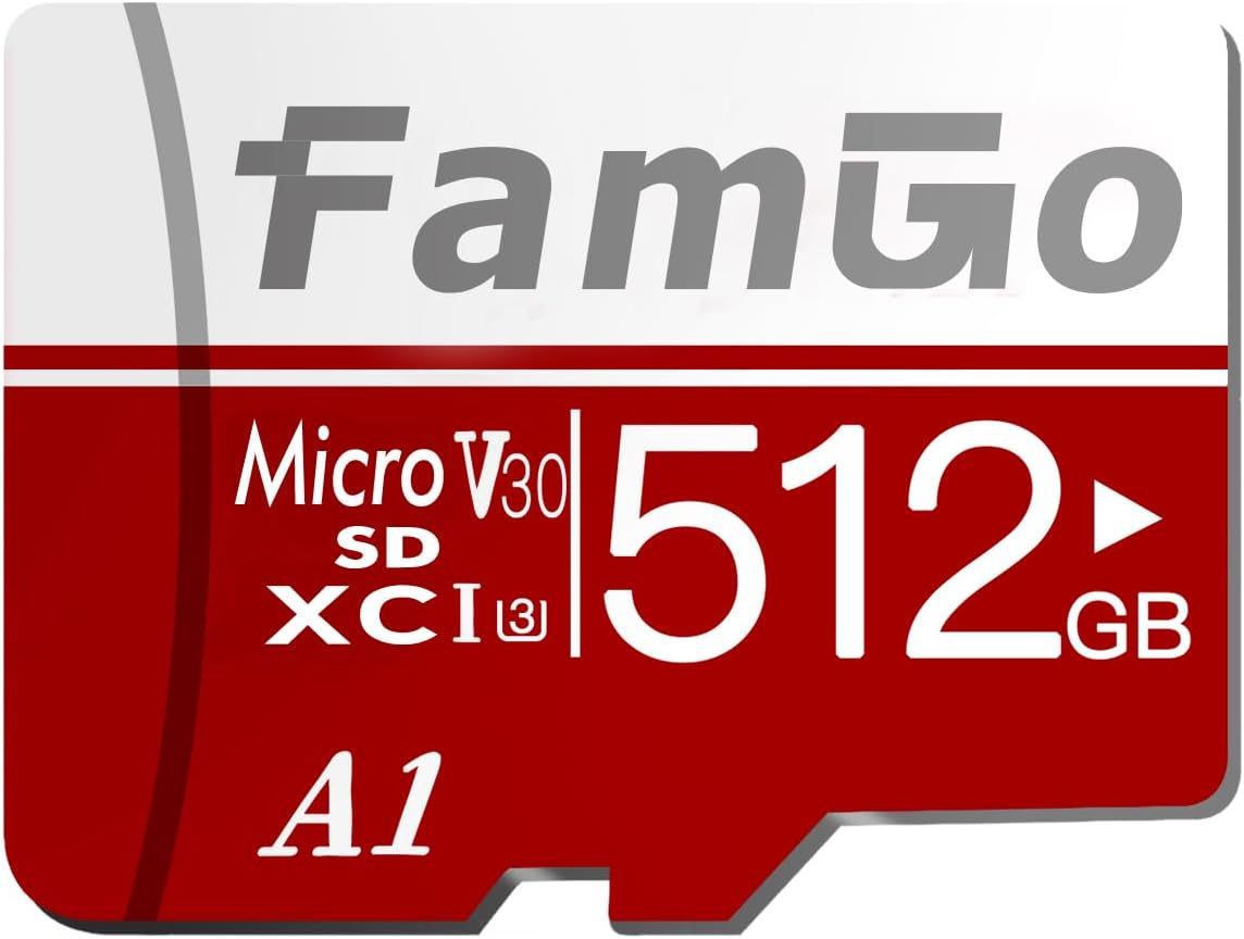 512GB Micro SD Memory Cards, SD Card，UHD Video for GoPro，Action Camera，4K Camera Pro，Smartphone，MicroSDXC Memory Card UHS-I U3 A1 V30