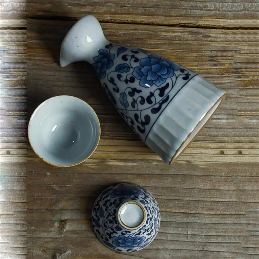 Retro White Wine Sake Wine Set Ceramic Small Wine Pot Gift Box Set Household Wine Pot Wine Glass Gift Box
