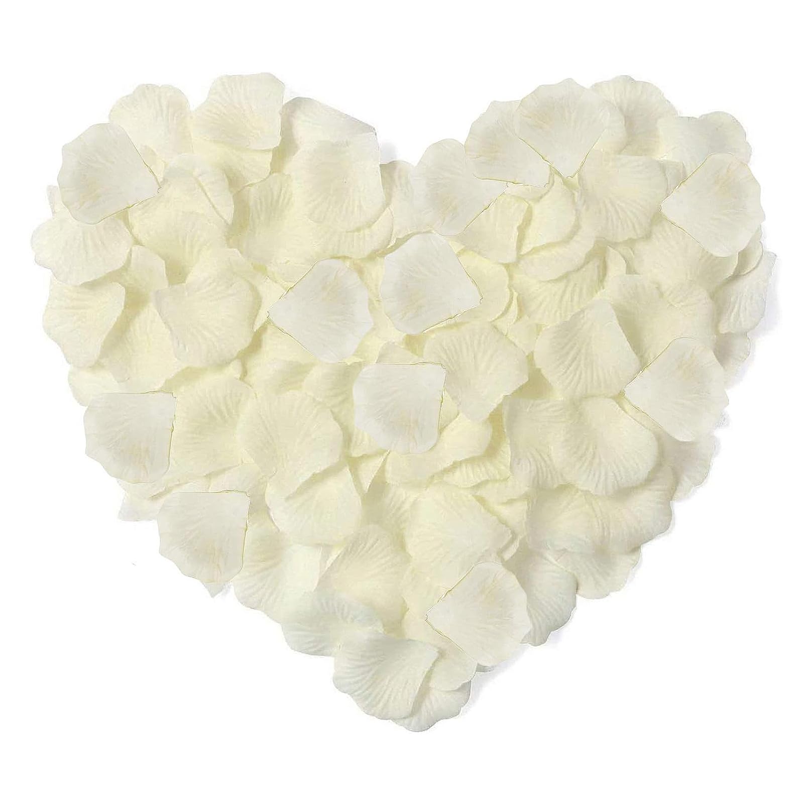 JinRuiCPeng 1000pcs Silk Ivory Artificial Rose Petals for Bedroom, Fake Rose Petals for Weddings, Bedroom, Valentine’s Day, Proposals, Table Confetti, Parties, Anniversaries and Special Events