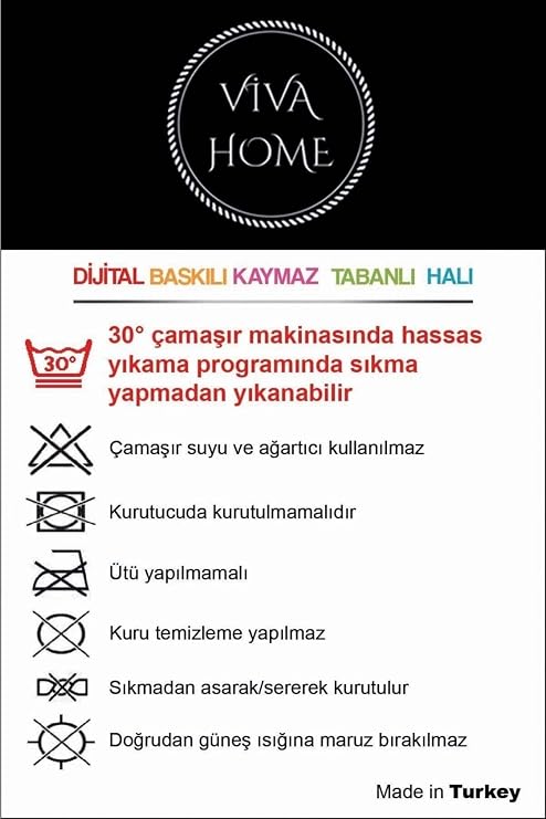 Viva Home Antrasit Yıkanabilir Kaymaz Tabanlı Leke Tutmaz Kesme Rulo Yolluk Özel Ölçülü Halı Ar1431, Antrasit, 100 X 150