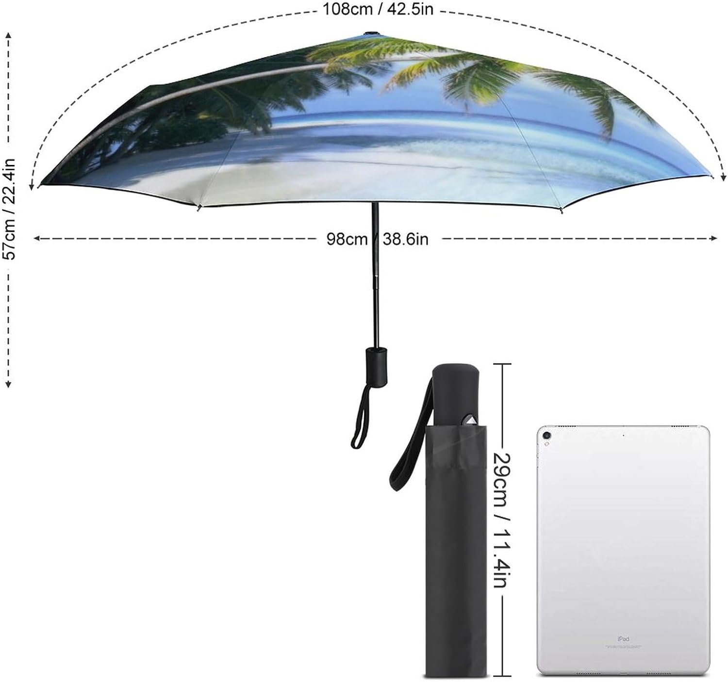 Umbrella - Travel Umbrellas U.S. Air Force F-22 Raptor In The Sky for Rain Windproof Compact Automatic Open Close Portable Umbrella for Men And Women