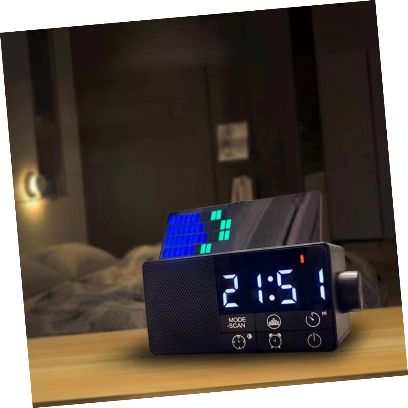 Tofficu Reloj Despertador Digital con Altavoz Inalámbrico y Radio FM Pantalla Plegable Función de Alarma y Reproducción USB para Dormitorio