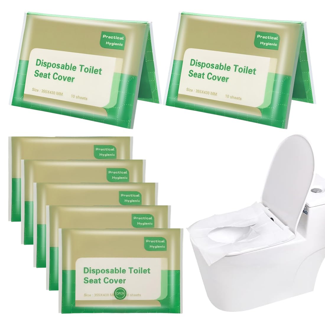 Copriwater Usa e Getta Biodegradabili per Viaggio, Coprisedile Tascabile in Carta per Adulti e Bambini