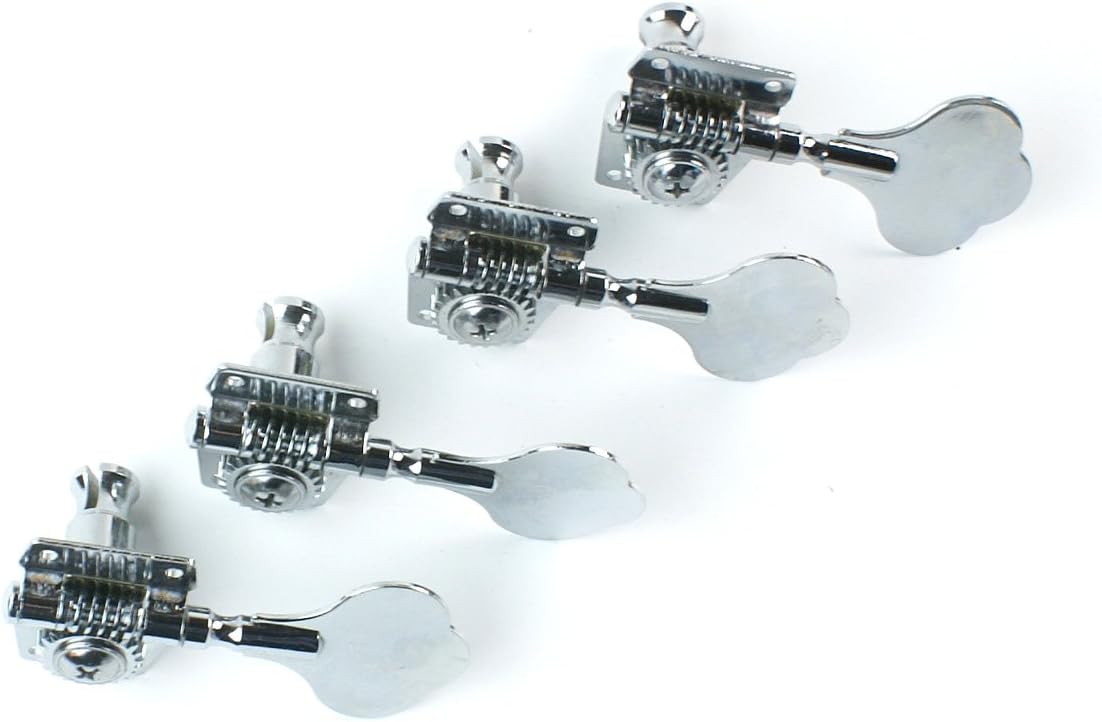4X Universal Bass Guitar Tuners Tuning keys Head Peg,Open Gear/Right/Chrome