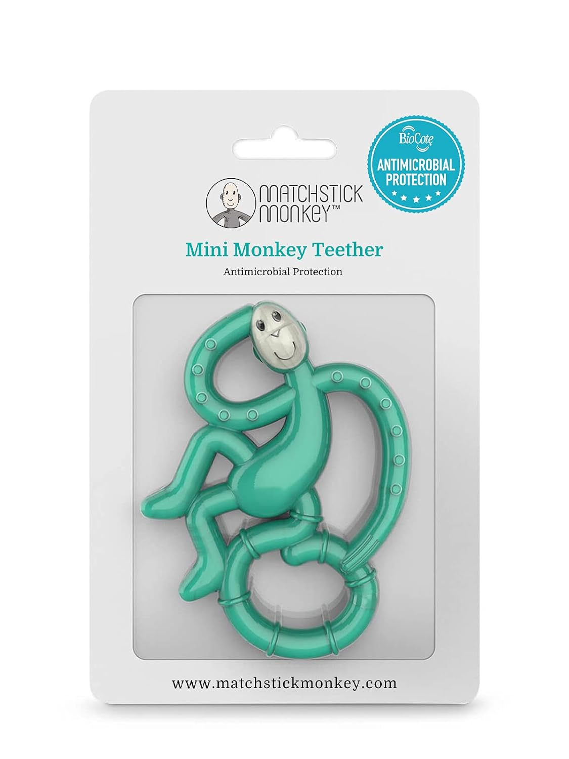 Matchstick Monkey Silicone Mini Teether & Gel Applicator – Silicone Baby Teether, Easy-to-Grip, BPA-Free, Supports Self-Soothing & Early Brushing, 3 Months+, 4 Inches, Green - Image 4