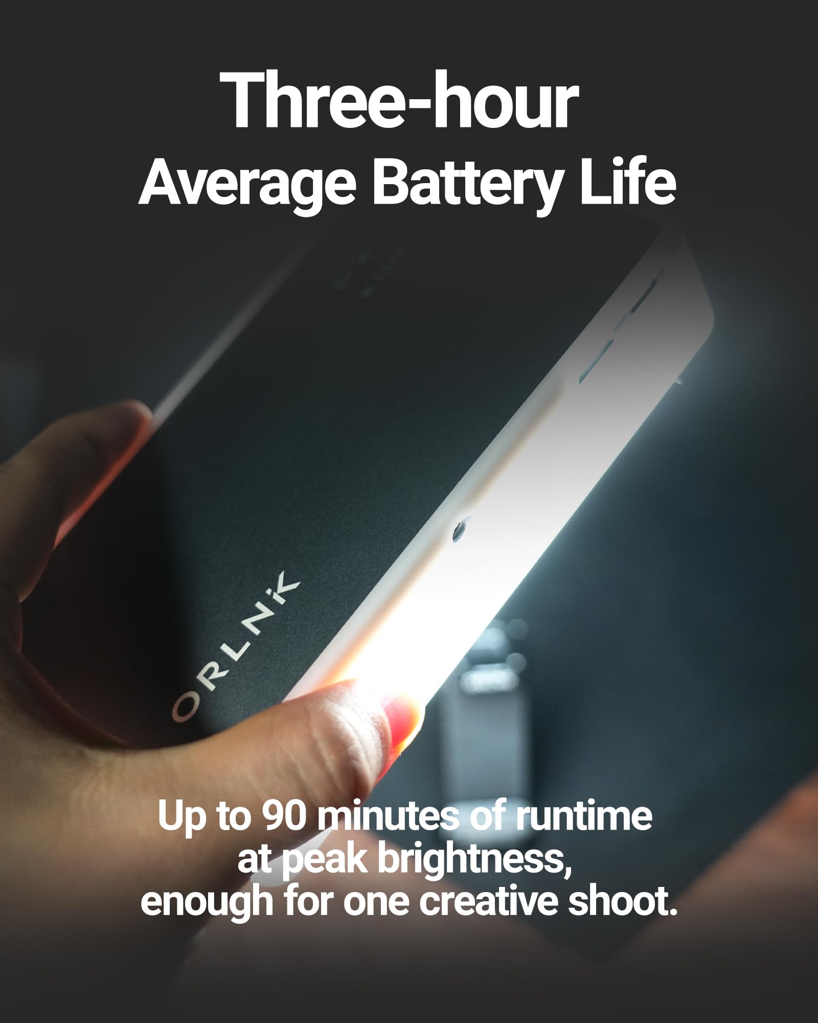 ORLN'K Luce video RGB tascabile, pannello luminoso portatile a LED da 6,5 pollici, 4000 mAh ricaricabile, CRI95+ 2500-9900K, max 10W, corpo in alluminio integrato, illuminazione foto e video (blu