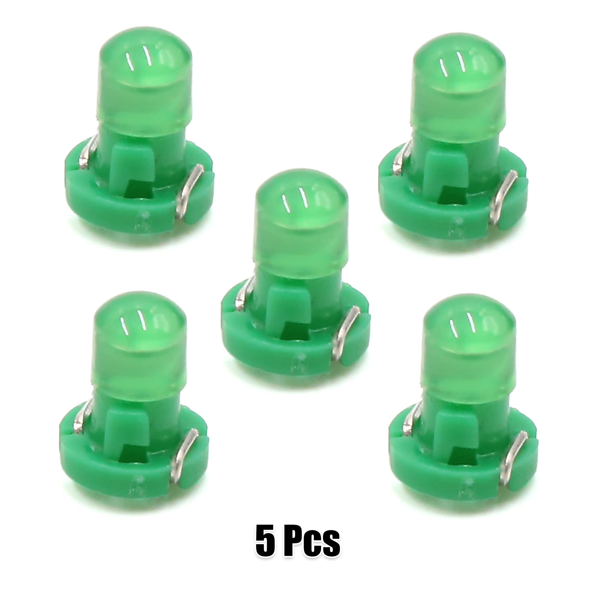 Sourcingmap 5 bombillas LED de 12 V verde T3 para salpicadero de coche, para interior