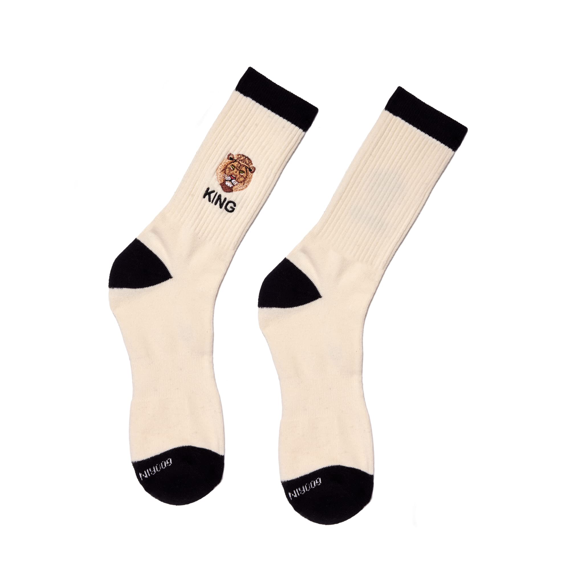 Goorin Bros. Unisex Mighty Mane (Crème) The Farm Embroidered Athletic Socks, Small/Medium