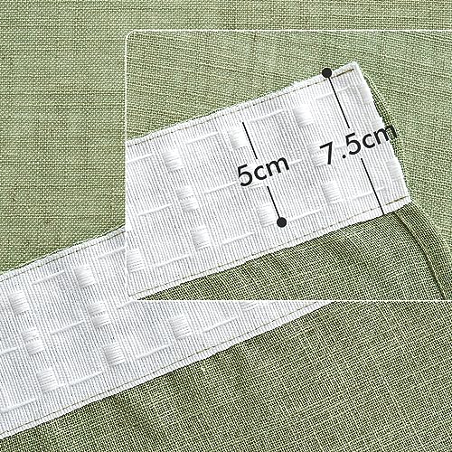 Woaboy Leinen Gardinen mit Kräuselband Vorhänge Wohnzimmer Leinenoptik Halbtransparent Stores Gardine Schlafzimmer Modern Schlaufengardinen… – Ansicht 4