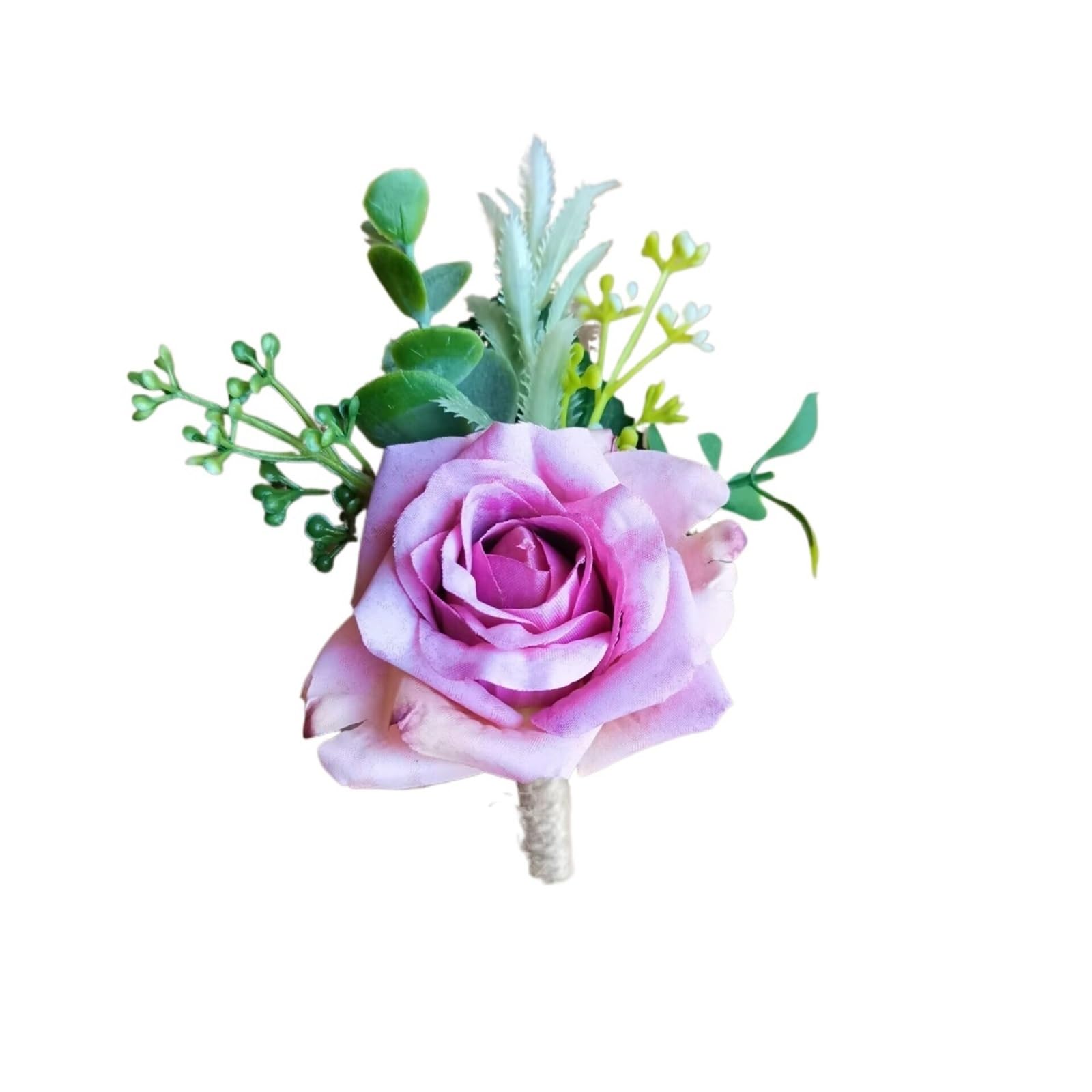 XCTDSVAH Corsage For Prom 3pcs Beige Boutonnieres Flowers Silk White Corsage Buttonhole Groomsmen Boutonniere For Men Wedding Accessories(Boutonniere F R)