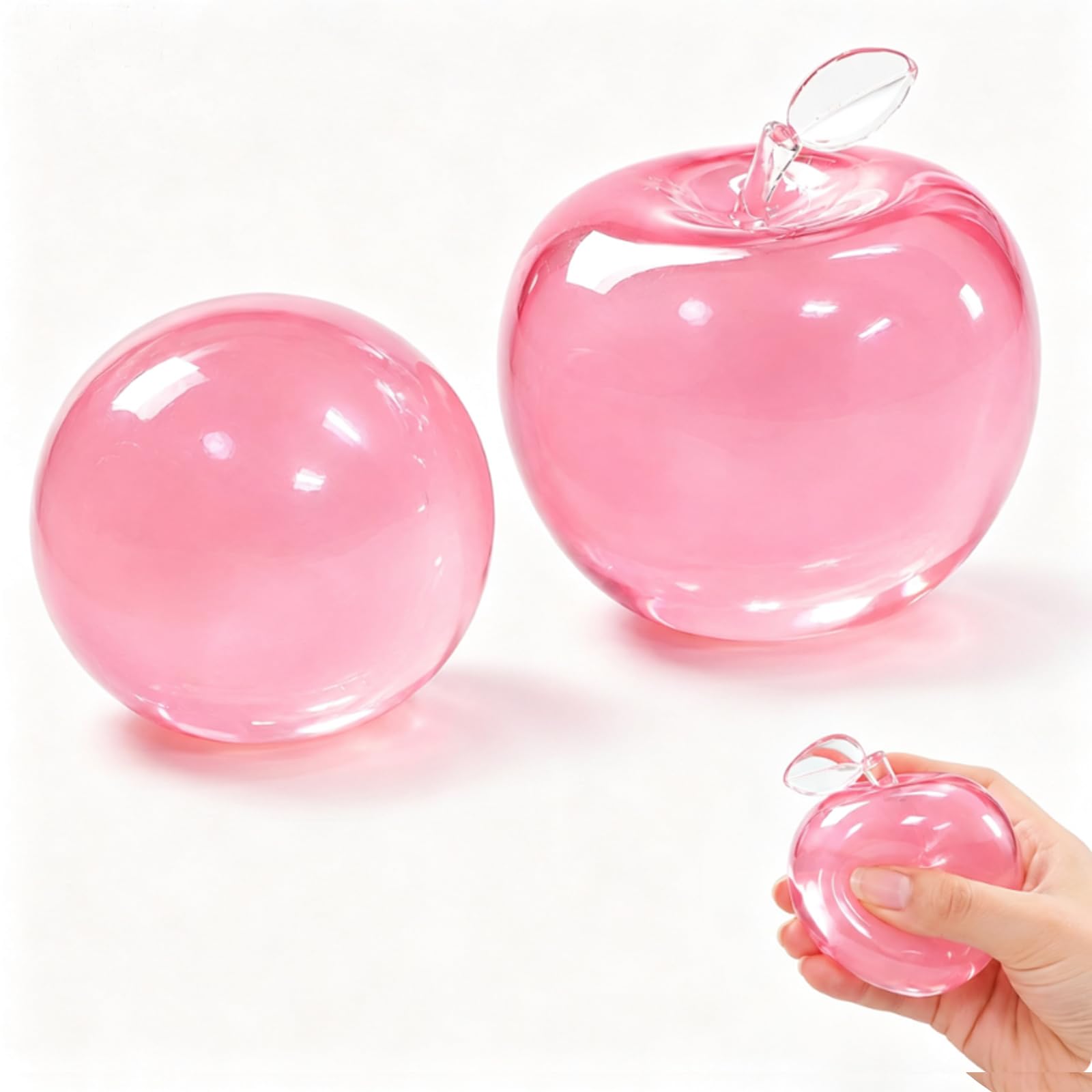 GLQYGZ 2 PCS Coconut Oil Squishy, Apple Squishy, Indoor Ornament, Table Display Piece for Decoration Collectors and Interior Styling Enthusiasts