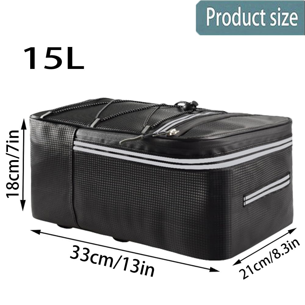 Borsa da bicicletta impermeabile, riflettente per viaggi e pendolarismo, 15 l