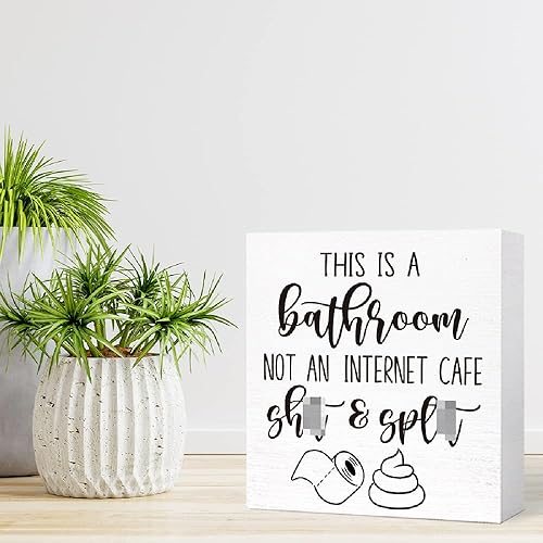 Miniatura 7 de Divertido letrero de madera - Not an Internet Cafe, decoración de baño e inodoro, estilo granja