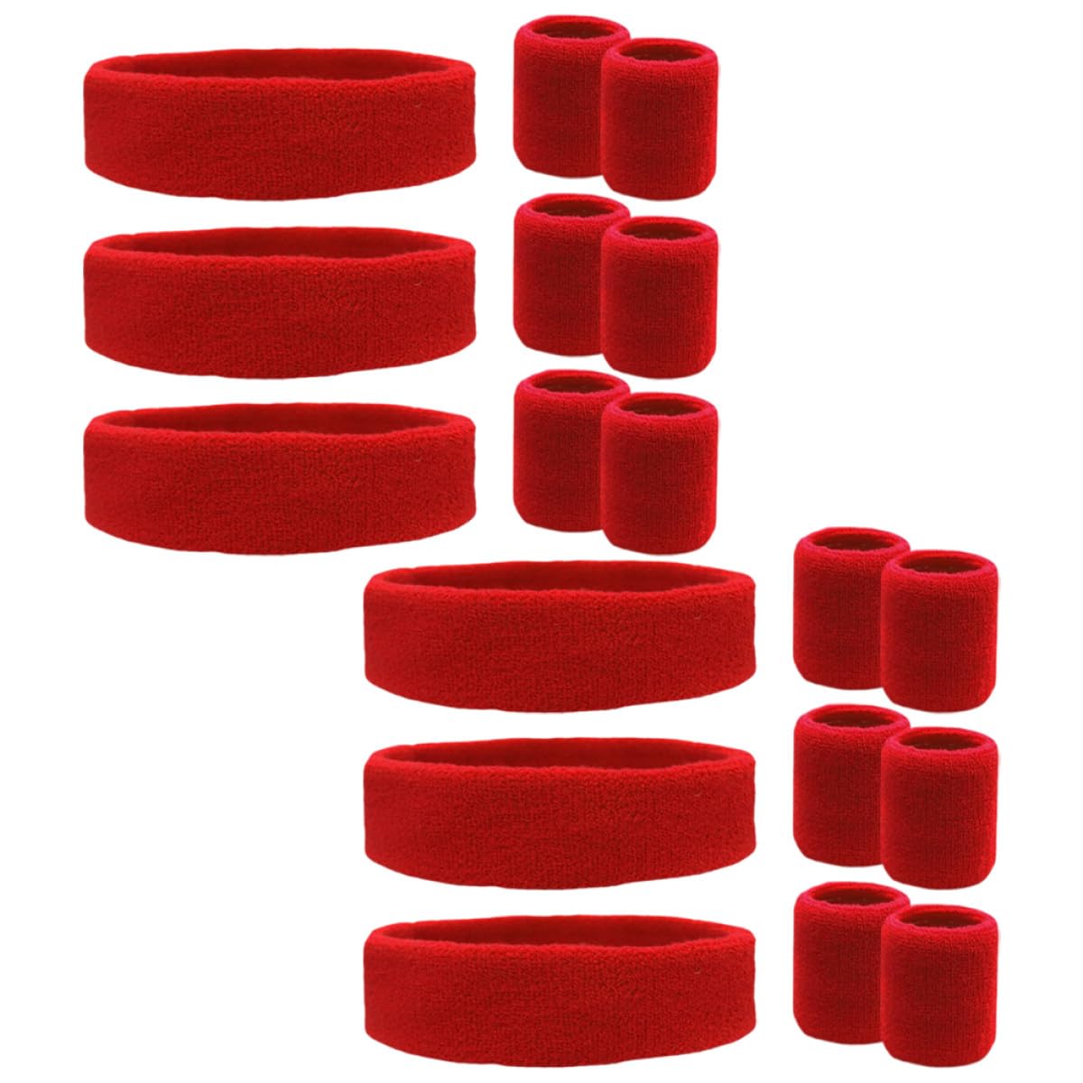 Workout Schweißband 18 Stück Elastisches Atmungsaktives Stirnband Armband aus Weichem Polyester Rutschfestes Sport Accessoire für Herren Damen Beim Fitness Tennis und Yoga