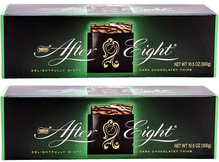 After Eight Chocolate Coated Mints that are Individually Wrappe.Rich Dark Chocolate That Envelopes Smooth Creamy Mint 2 X 300 Each