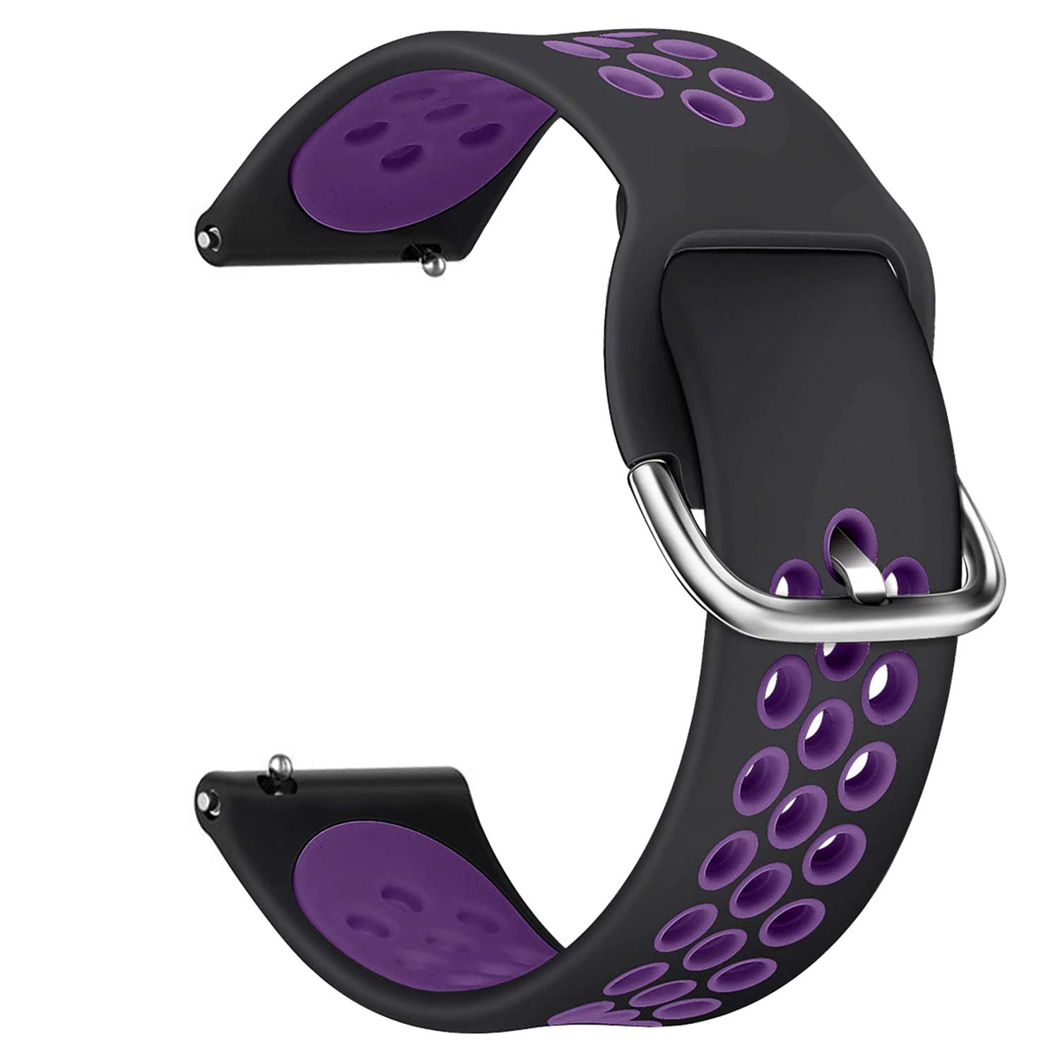 Microsonic Huawei Watch GT Classic Rainbow Sport Band için Kordon Siyah Mor