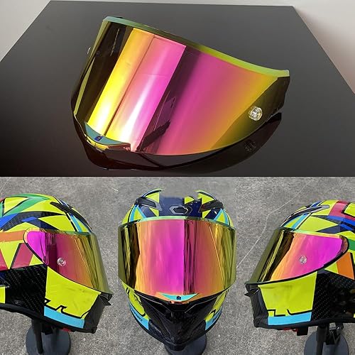Miniatura 2 de BSTOP PISTA - Visera de casco para AGV PISTA, CORSA R Visera Casco Moto (Revo rosa dorado-día solamente)