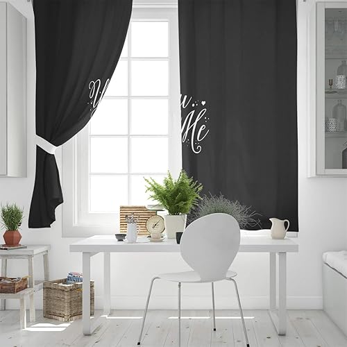 Miniatura 4 de FortuneHouse Blackout Curtains Thermal Insulated Romance Text Solid Pattern Metal Grommet Elegant Room Drapes Window Curtain for Bedroom Living Room
