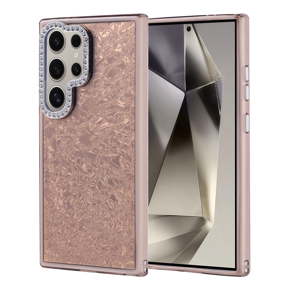 Zore Galaxy ile uyumlu S24 Ultra Kılıf Taşlı Tasarımlı Zore Kapi Kapak Gold