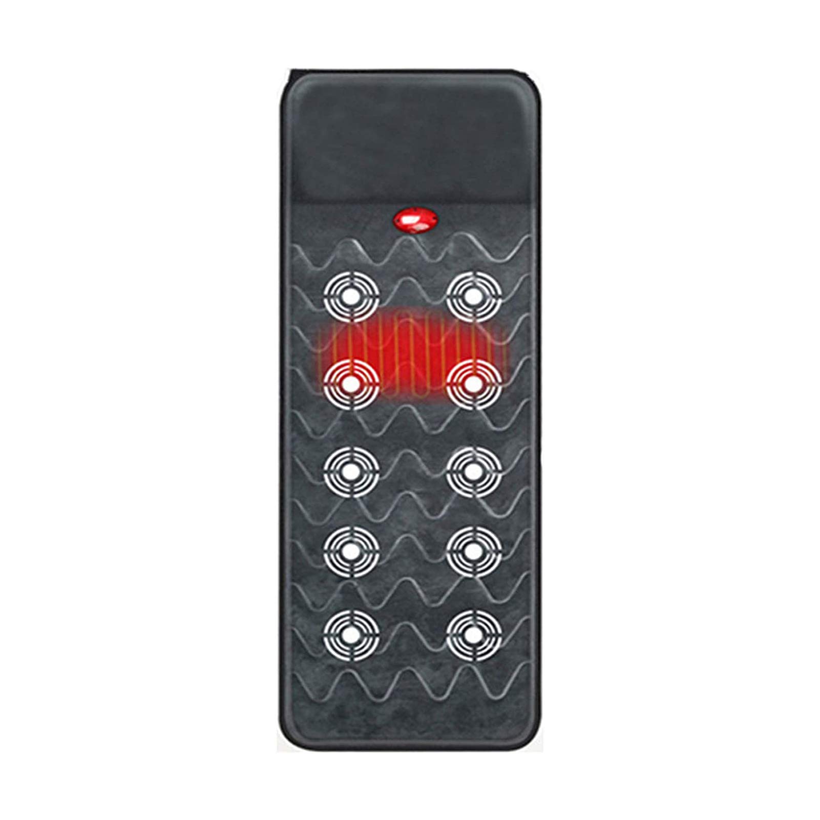 Rückenmassage-Matratzenauflage mit 10 Vibrationsmotoren, Heizkissen, lindert Nacken-, Rücken-, Taillen- und Beinschmerzen, Heizkissen