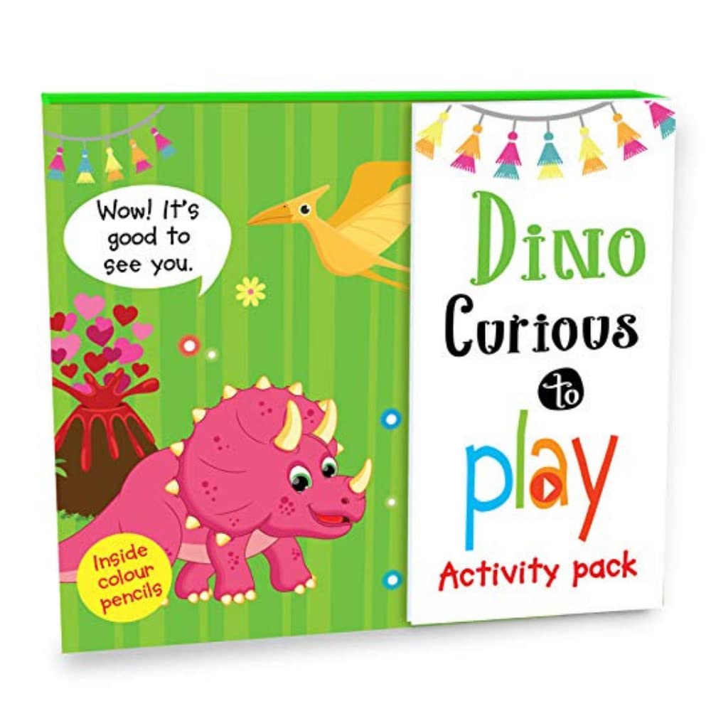 Hello Friend Foldable Dinosaur Activity Book And Colouring Kit - 30 Colouring Sheets, 2 Activity Colouring Pad, 6 Pencil Colours Set With A Magnet Closure, 5+ yrs 4