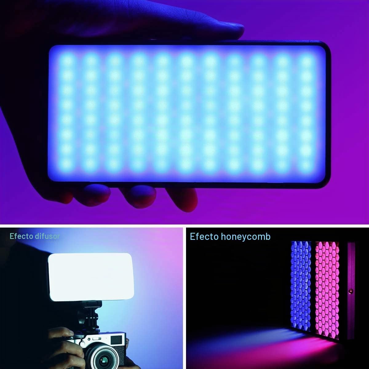 Ulanzi VIJIM VL196 - Lámpara LED RGB para cámara y Smartphone (Temperatura de Color Ajustable (RGB + 2500 K-9000K) y batería 3000mAh para Streaming Vlog Studio