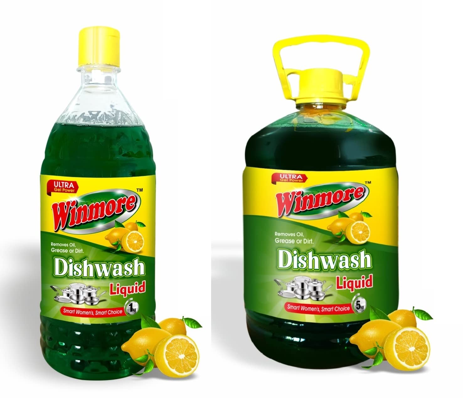 WINMORE Lemon Fragrance Dishwash Liquid Remove Oil, Grease and Dirt Cleaner For Utensils Combo
