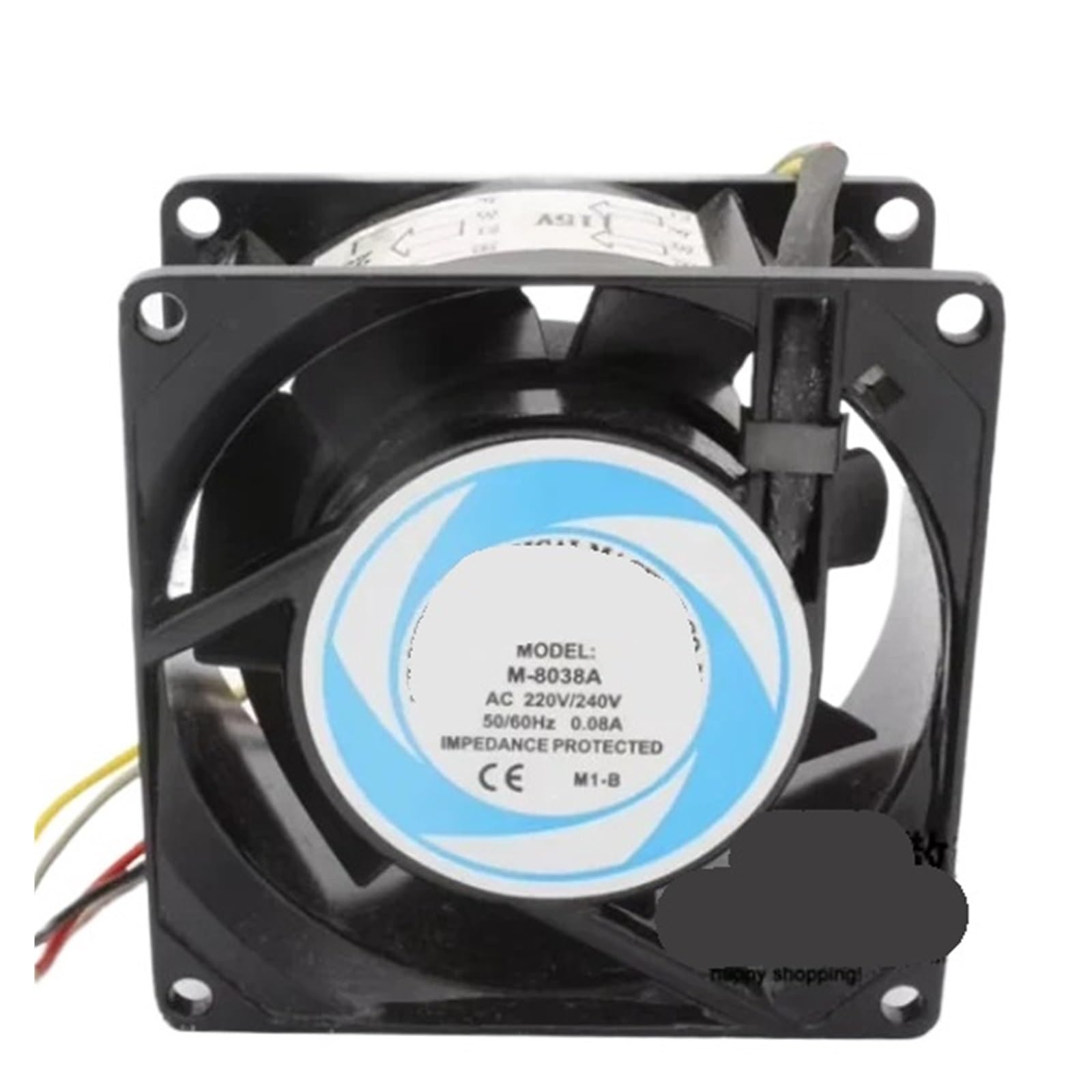 JJKKOZVQF M-8038A Server Cooling Fan AC 220V/240V 50/60HZ 0.08A 80x80x38mm 3-wire