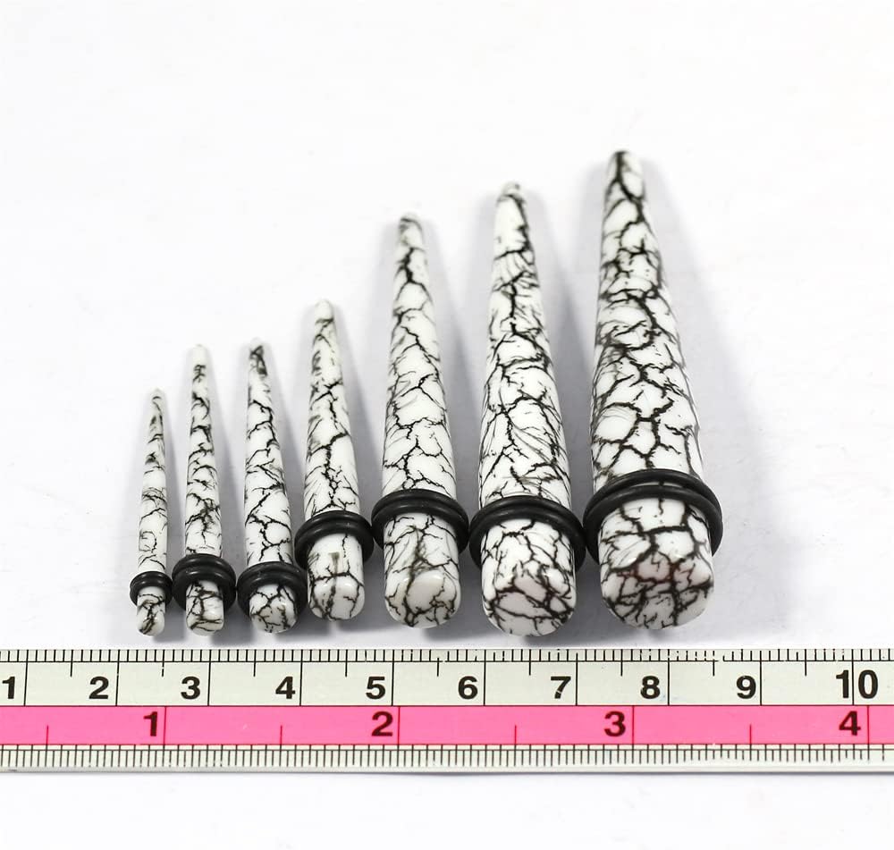 Marble Pattern UV Acrylic Straight Tapers - Expander - Stretching - Gauge Ear Plug Body Piercing Jewelry