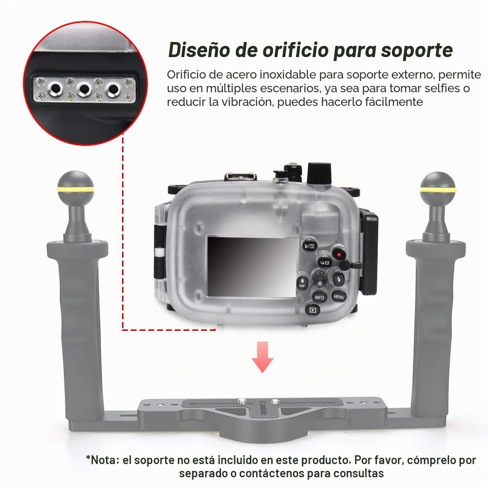 Sea frogs para Canon G7X-III 130ft/40m caja submarina